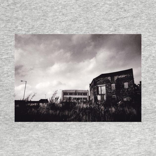 Waste ground and derelict building in Burslem, Stoke on Trent, UK - 1996 by richflintphoto